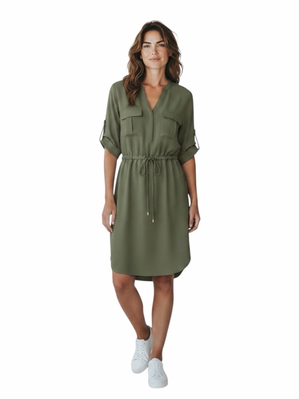 New Mossimo Olive Green Long-sleeved Dress Size Small